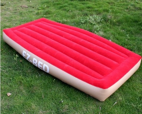 Non-Phthalate PVC Inflatable Air Beds Red Portable For One Person