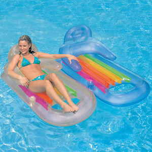 Durable Inflatable Air Mattress For Adults , Plastic Beach Lounge