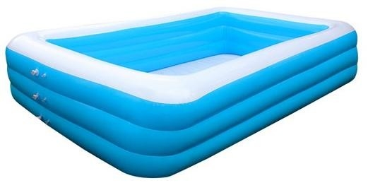Durable 3 Circle Pvc Inflatable Swimming Pools Rectangle For Amusement Park
