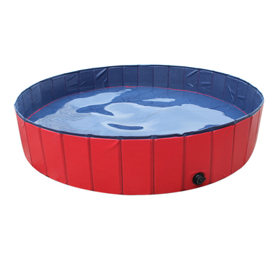 Custom Round Pet Bath Tub Red With Extra-Tough PVC Eco-Friendly